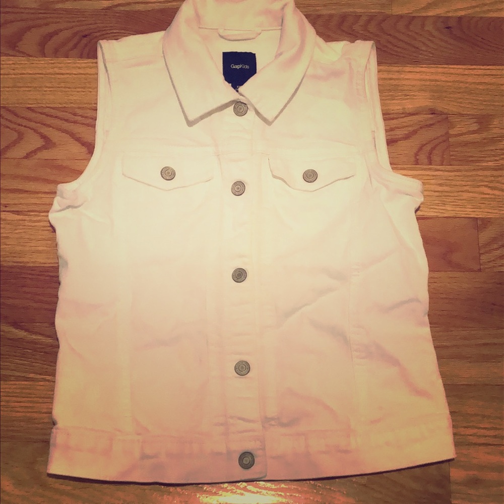 Girls white jean jacket